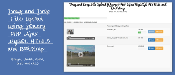 Drag And Drop File Upload Jquery Php Ajax Html5 Mysql And Bootstrap 9404