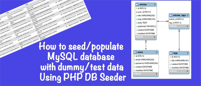 Seed/Populate/Fill With Dummy/Test Data MySQL Database PHP Facker